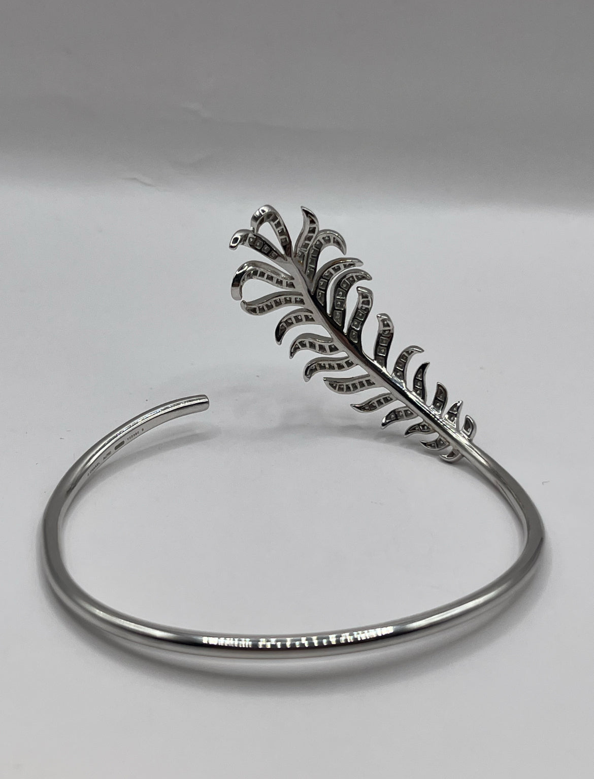 Chanel 18K White Gold & Diamond "Plume de Chanel" Bracelet