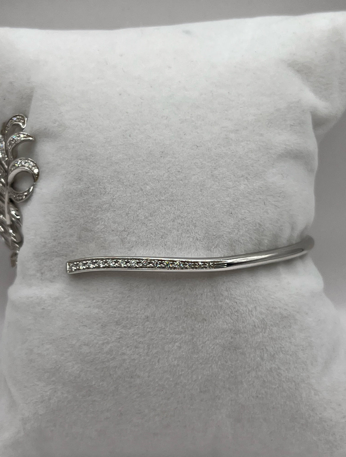 Chanel 18K White Gold & Diamond "Plume de Chanel" Bracelet