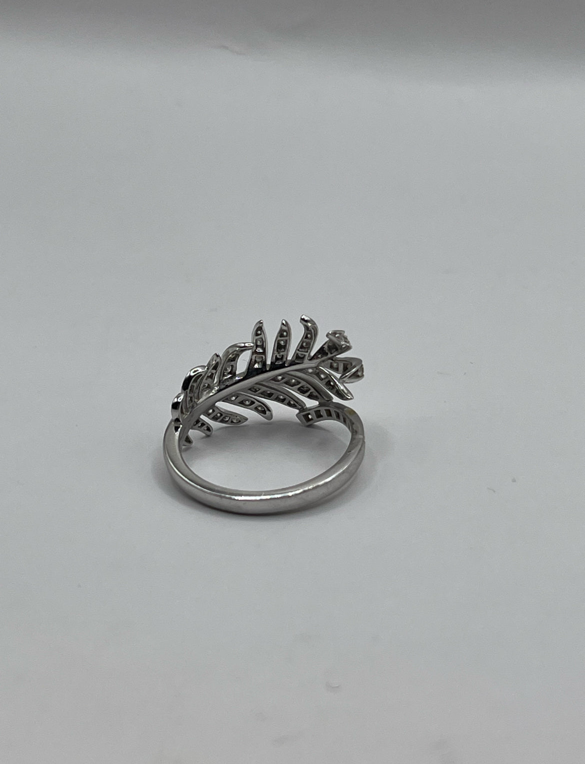 Chanel 18K White Gold & Diamond "Plume de Chanel" Ring