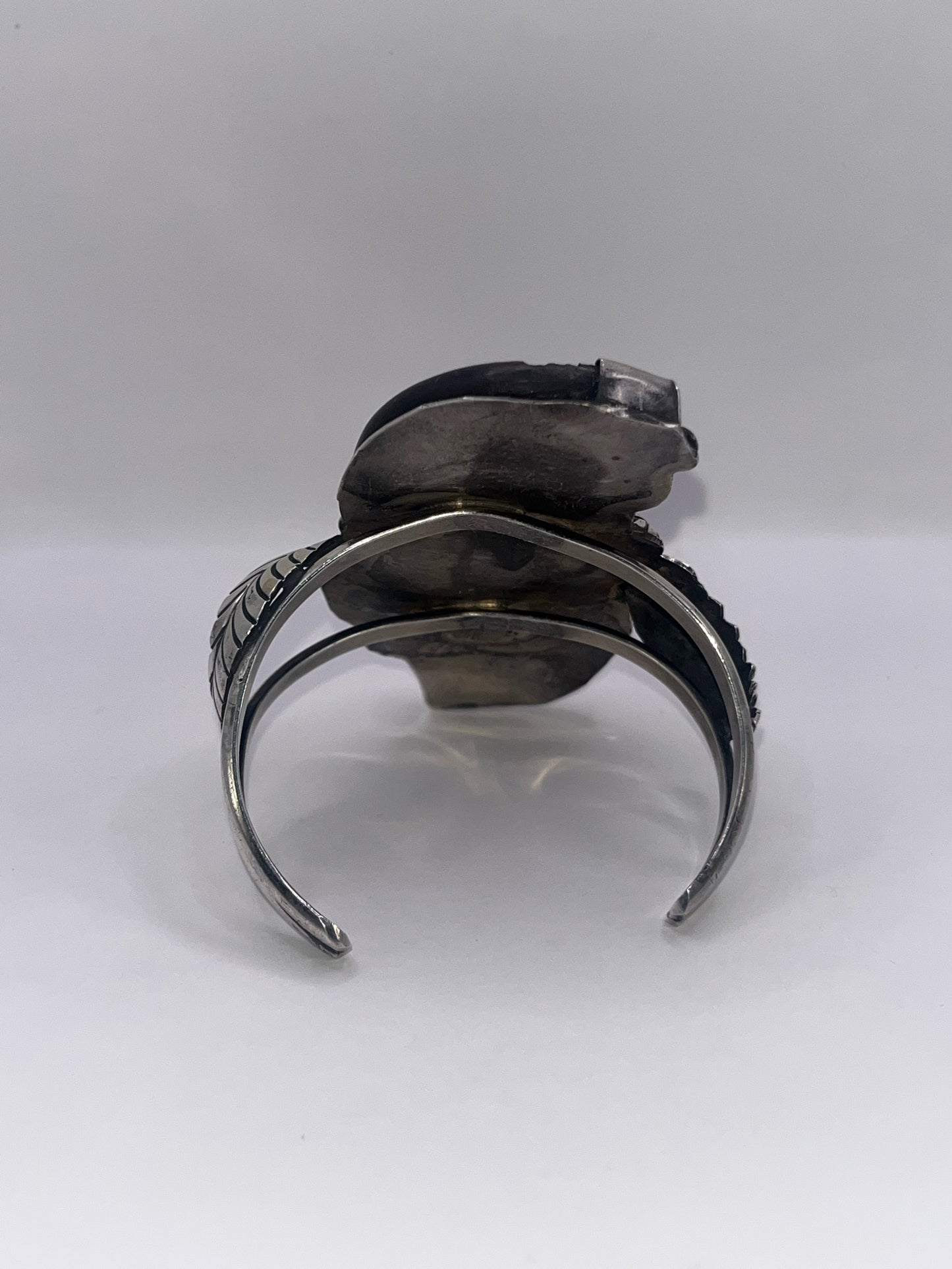 Native Style 925 Sterling Silver Bear Claw & Turquoise Bracelet