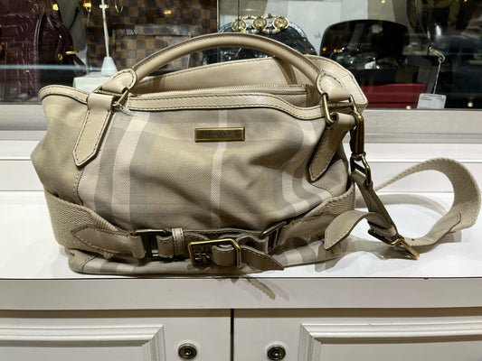 Burberry Cream Plaid Tote