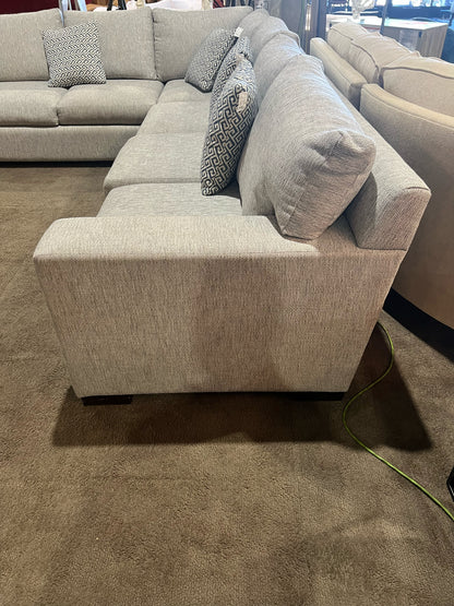 Ambiance Home Custom Tan/Gray Fabric Sectional w/ Pillows