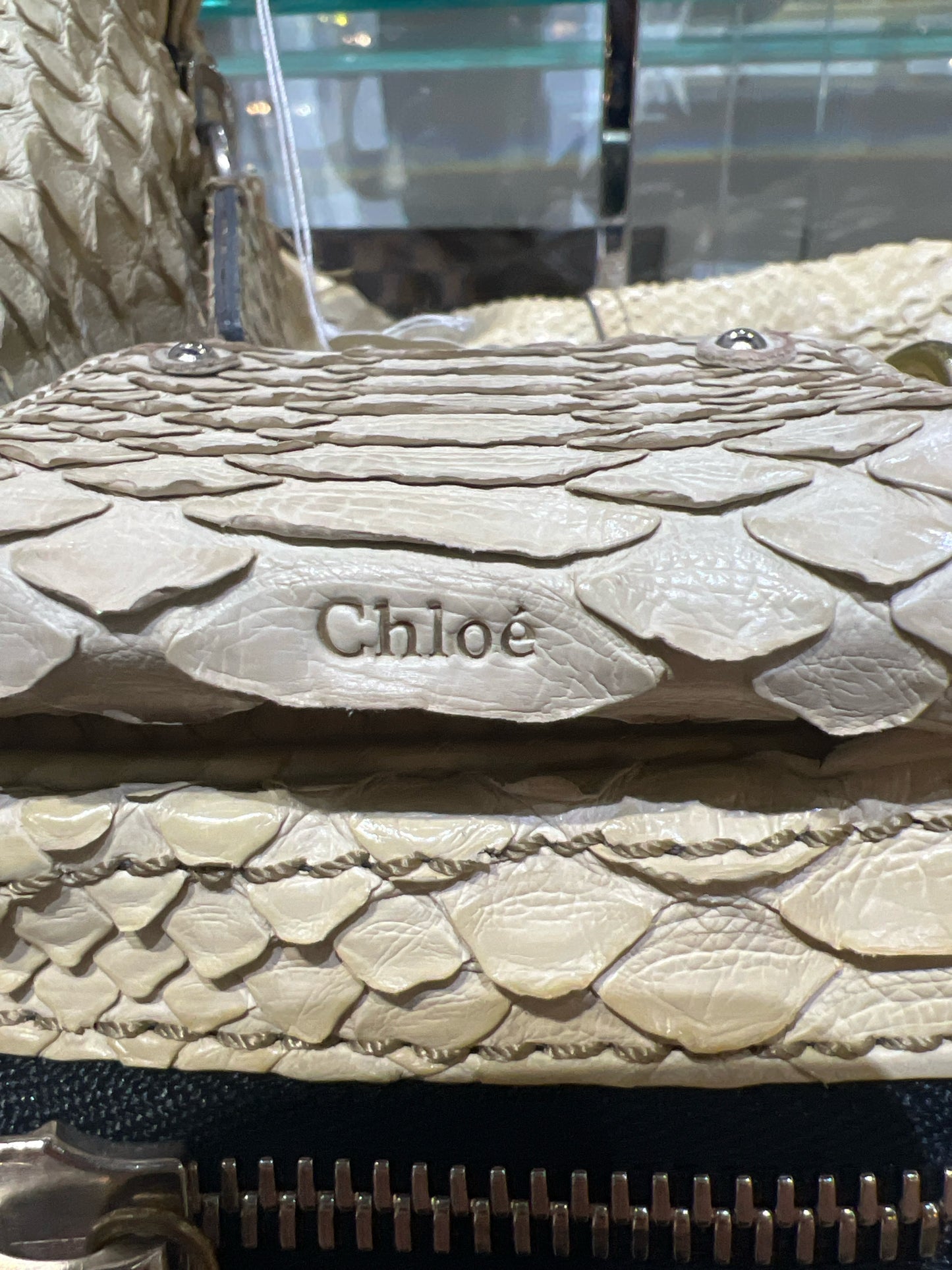 Chloe Beige Python Handbag