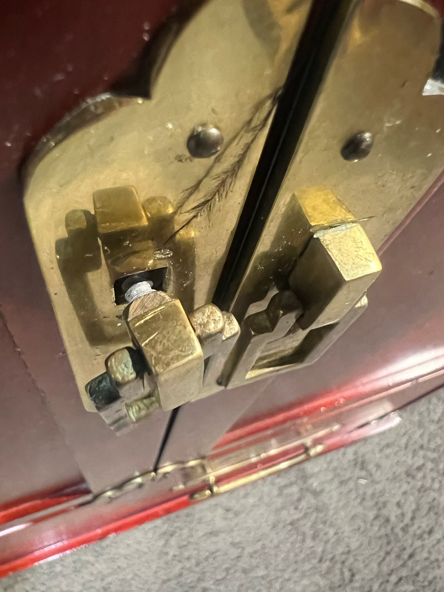 Century 4 Drawer 2 Door Red Wood Campaign Chest