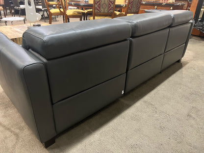 Italian Grey Modern Leather Sofa