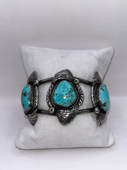Native Style 925 Sterling Silver & Turquoise Bracelet