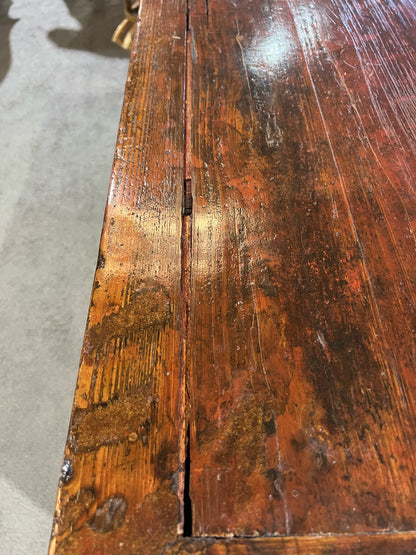 Rustic Red 3 Drawer Wood Console Table