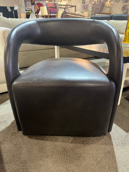Brown Contemporary Leather Chair