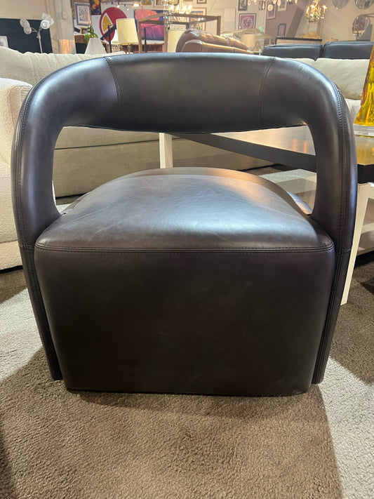 Brown Contemporary Leather Chair