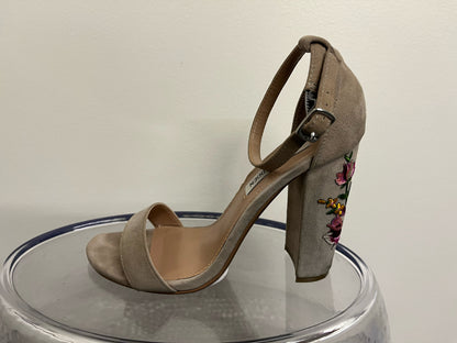 Steve Madden Taupe Floral Heel Sandals