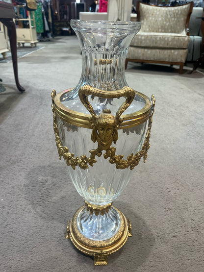 19th Century King Louis XVI Baccarat Crystal Vase With Ormolu Trim