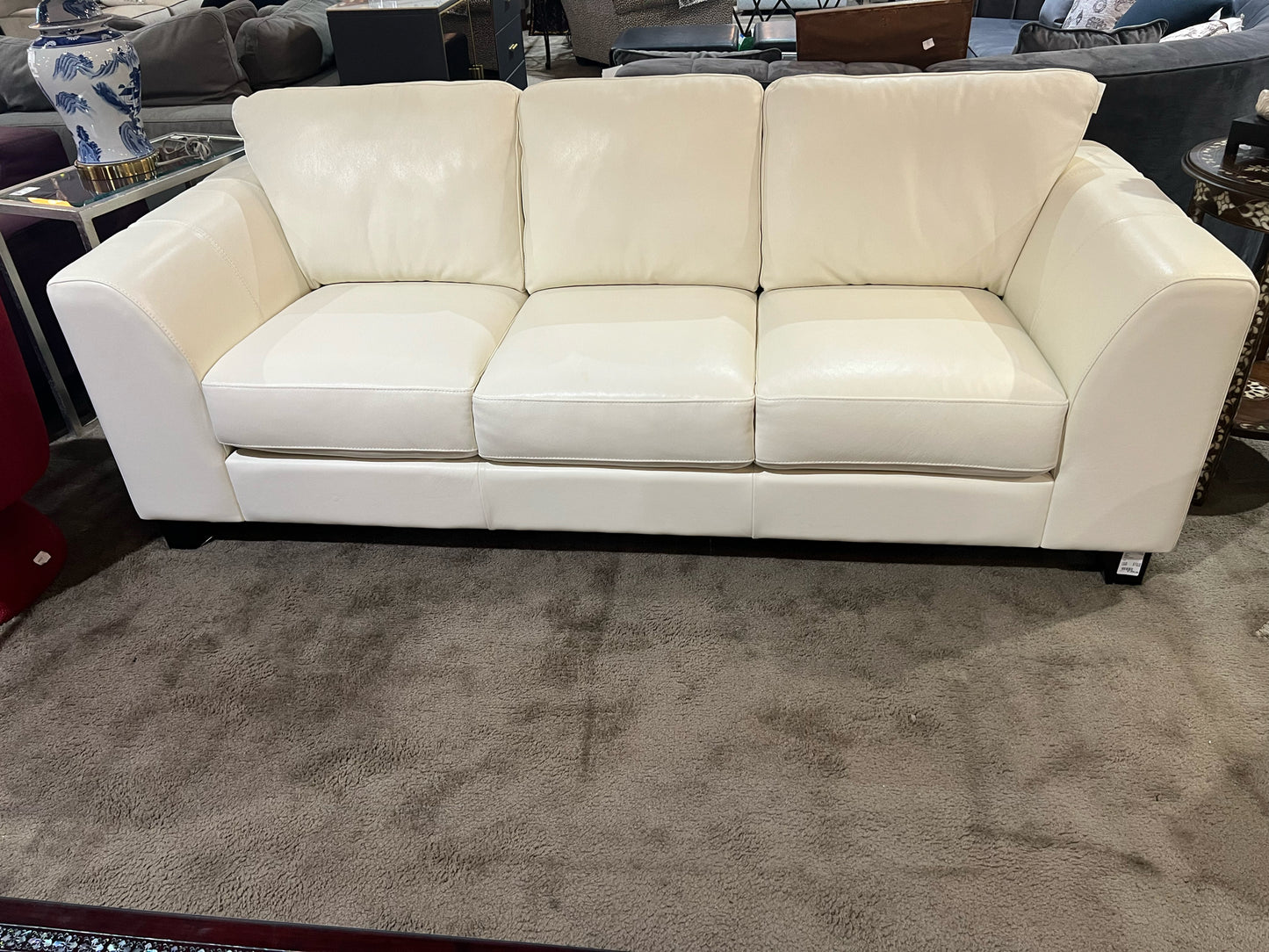Palliser White Leather Sofa