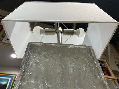 Silver Lalique Style Frosted Glass Table