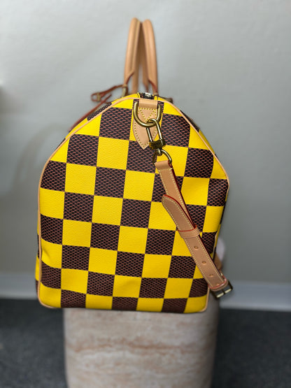 Louis Vuitton Yellow Monogram Damier Pop "Bandouliere" Duffel Bag