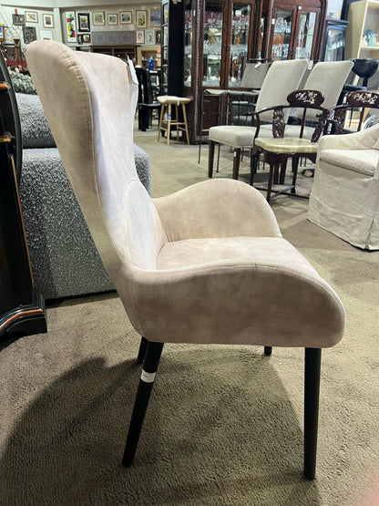 Small Tan Fabric Wingback Chair