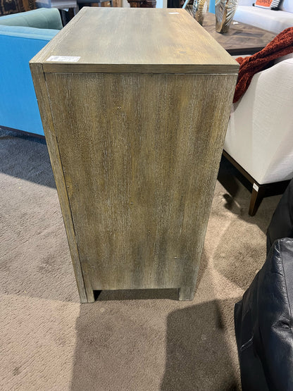 Pottery Barn Gray Farmhouse 2 Door Wood & Mirror Cabinet