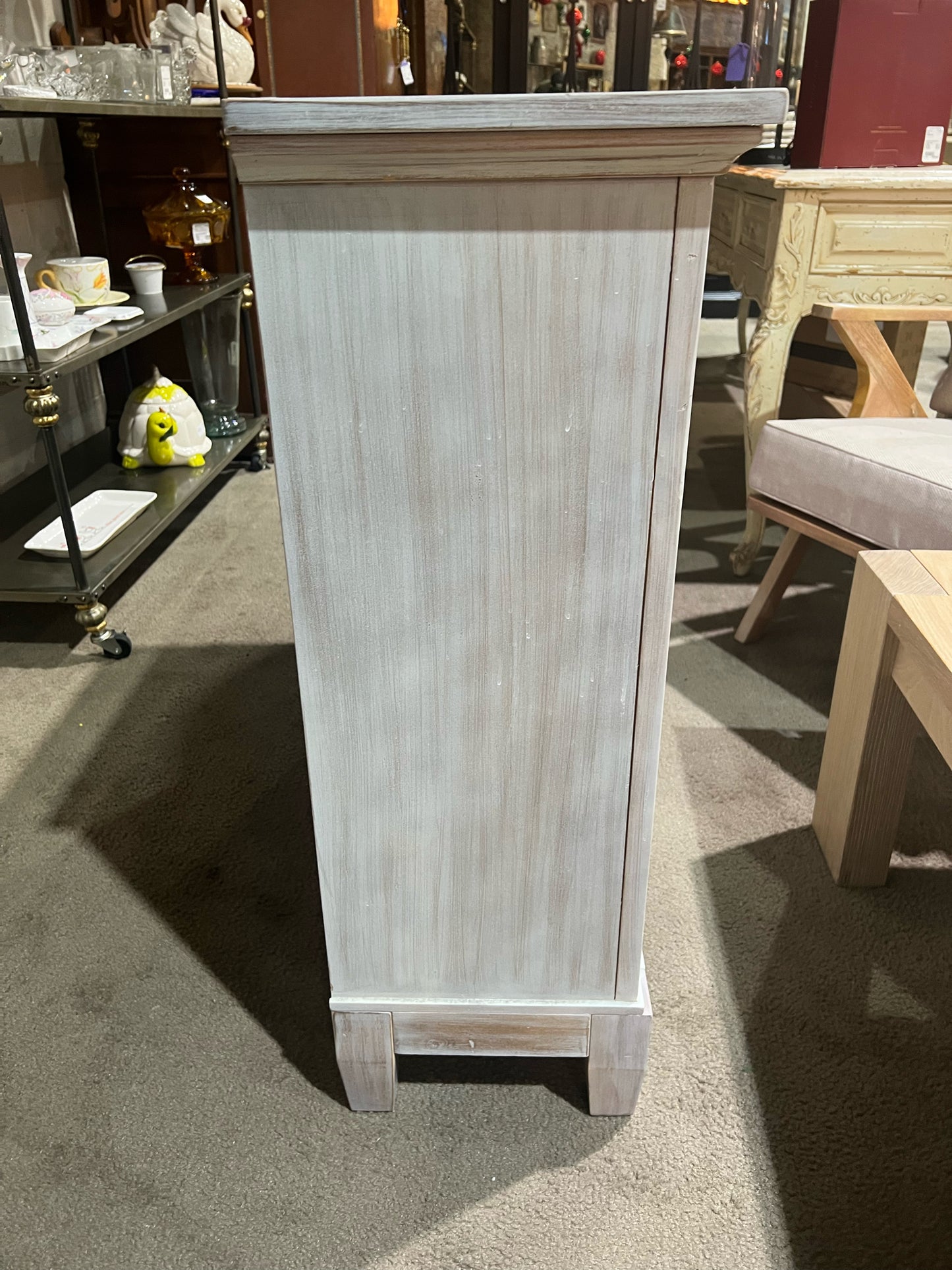 Gray 2 Door 2 Drawer Wood Cabinet