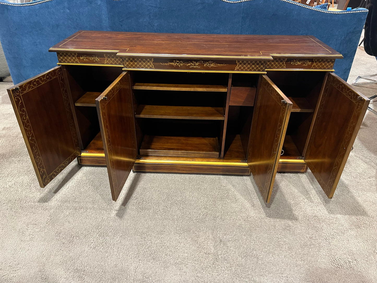 Drexel Heritage 4 Door Asian Style Wood Media Console
