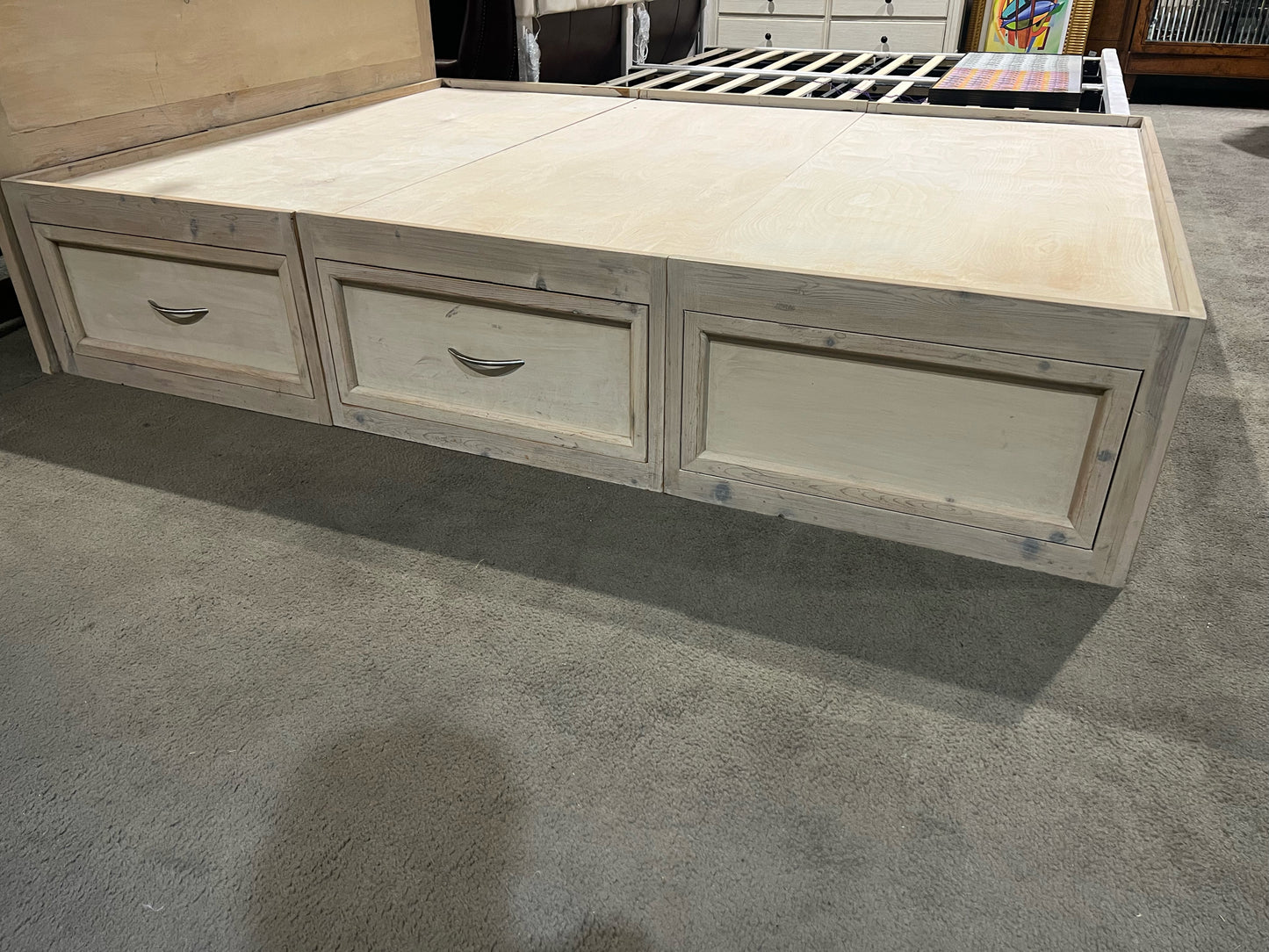 Queen 6 Drawer Wood Bed