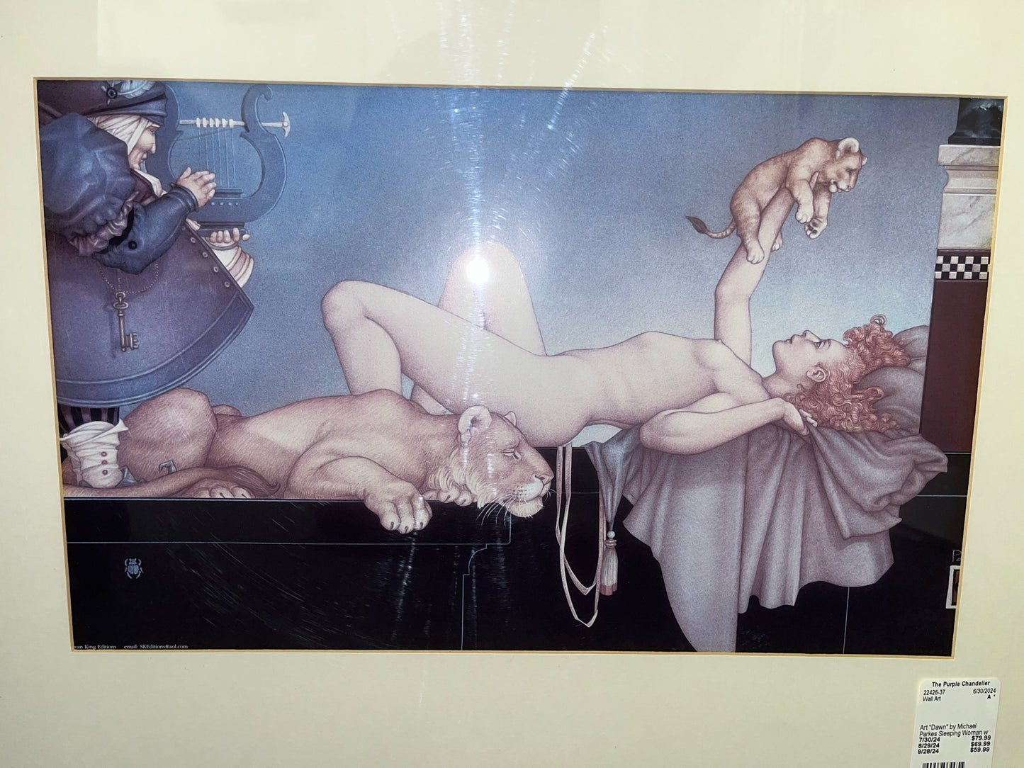 Framed Michael Parkes "Dawn" Painting