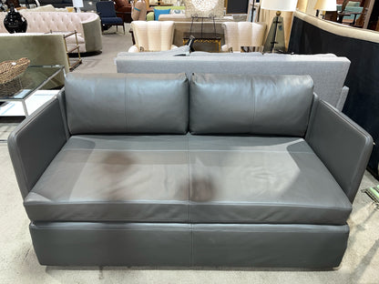 Poltrona Frau Dark Gray Leather Modern Sleeper Sofa