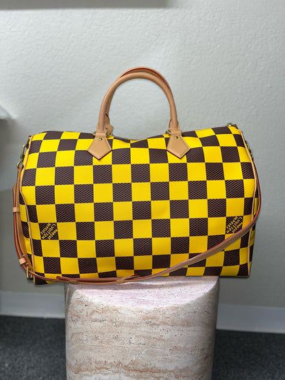 Louis Vuitton Yellow Monogram Damier Pop "Bandouliere" Duffel Bag