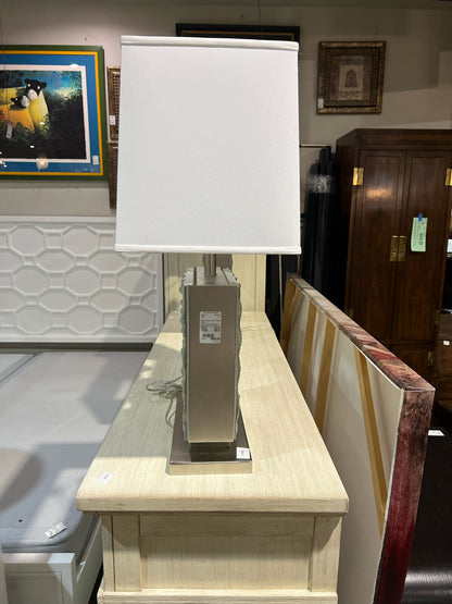 Silver Lalique Style Frosted Glass Table