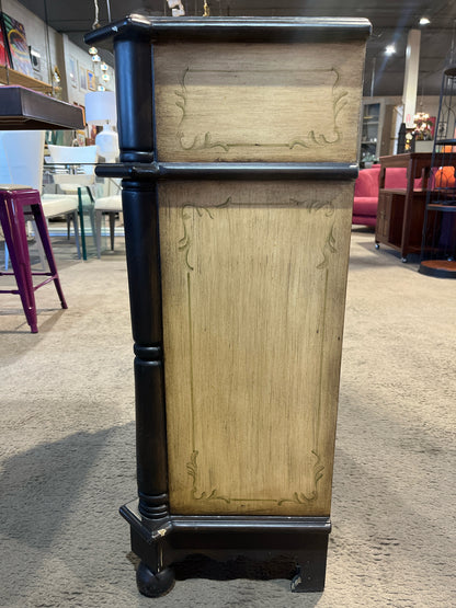 Floral Motif Two Drawer Two Door Cabinet