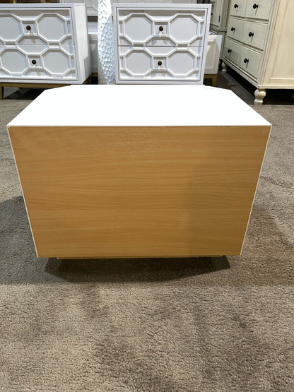 Vanilla Two Drawer Lacquered Nightstand