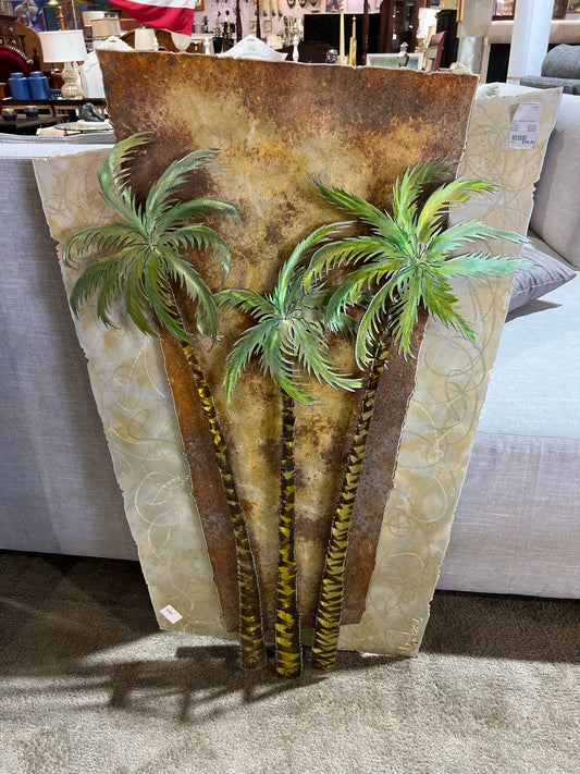 Vigallon Sculpture Bronze & Metal Palm Tree Sculpture