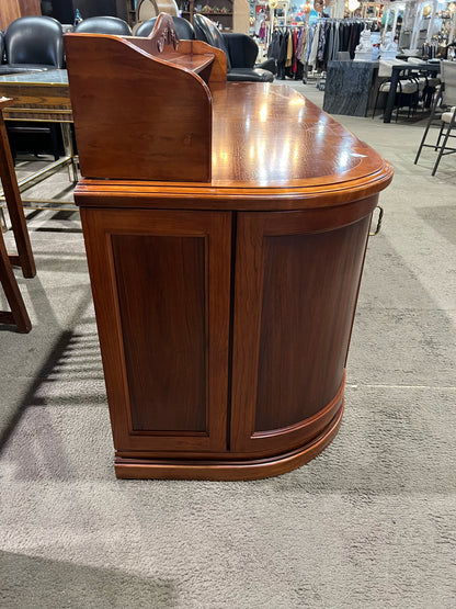 100" Wide 4 Door Medium Wood  Curved Front Buffet