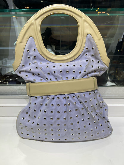 Versace Pale Blue Suede Satchel