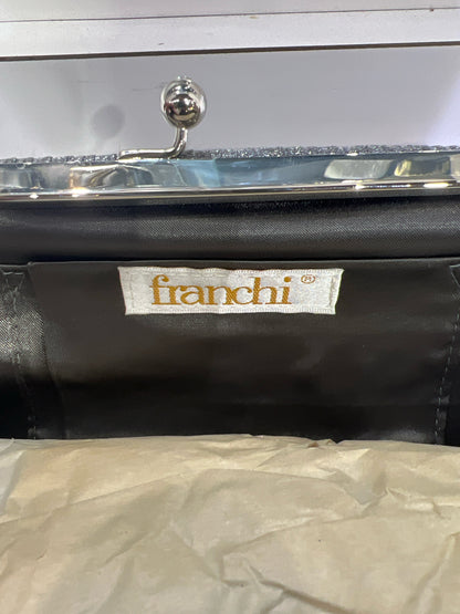 Franchi Kiss Lock Gray Fabric Clutch