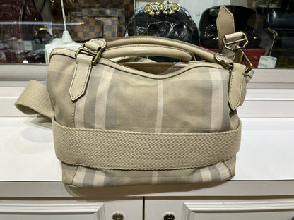 Burberry Cream Plaid Tote