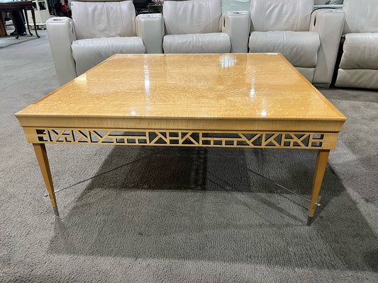 1980's Neidermeir Birdseye Maple "Fret" Coffee Table