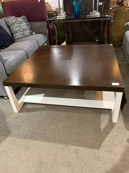Large White Lacquered Coffee Table