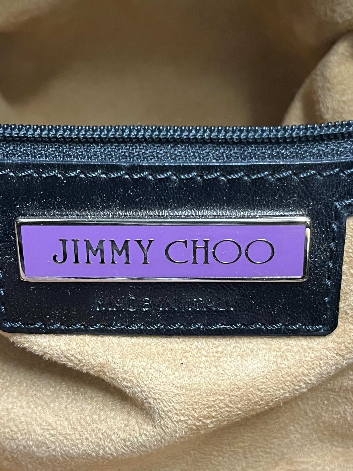Jimmy Choo Metallic Blue "Ramona" Snake Skin Satchel