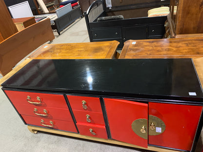 Kent Coffey Red & Black Asian Credenza