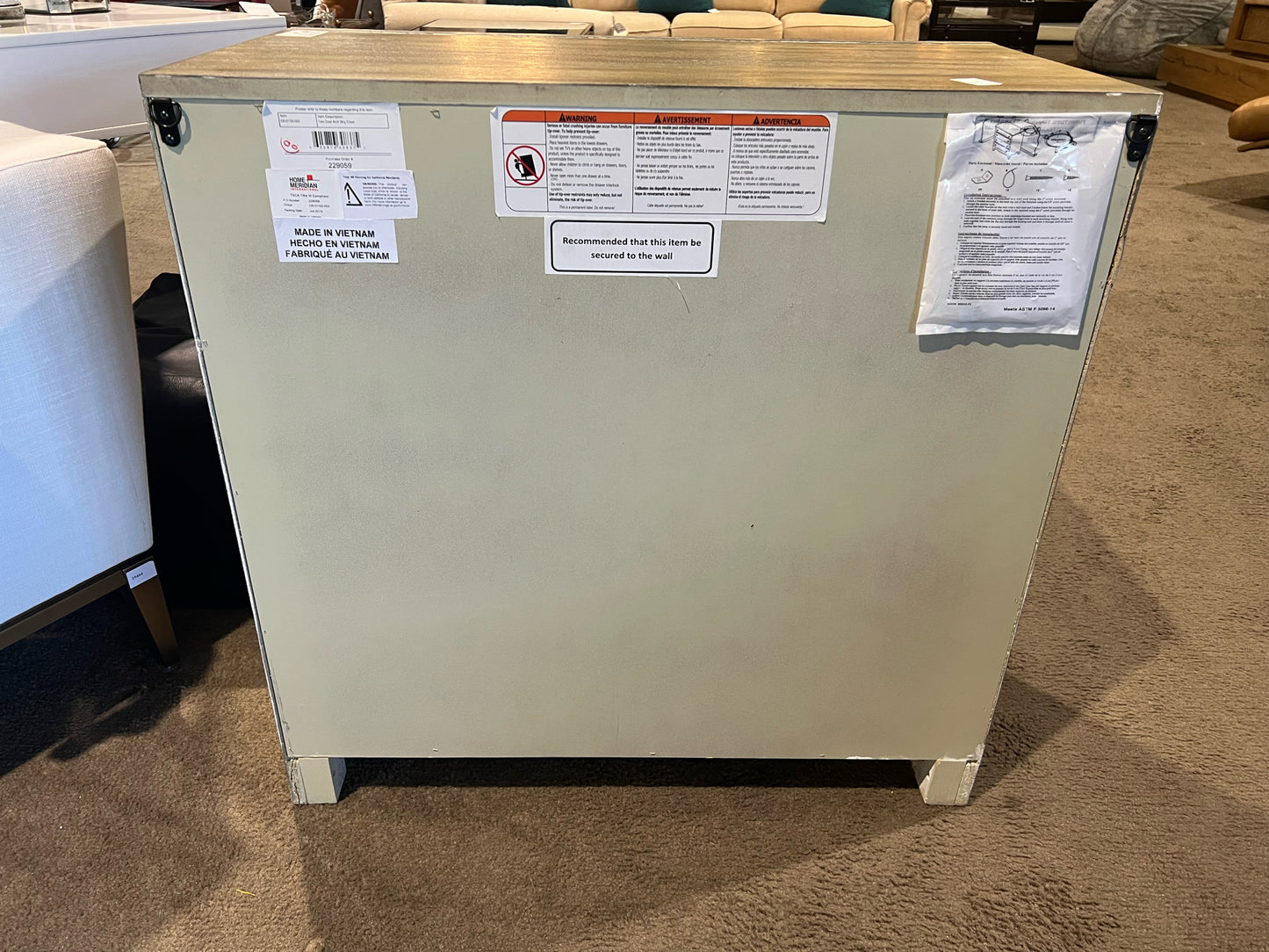 Pottery Barn Gray Farmhouse 2 Door Wood & Mirror Cabinet