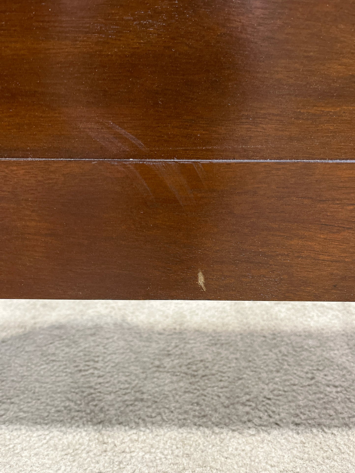 Queen Size Dark Wood Sleigh Bed