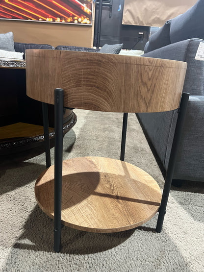 Small Round Wood End Table