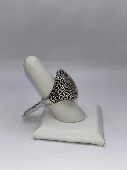 John Hardy Sterling Silver & 18K Gold Diamond Ring