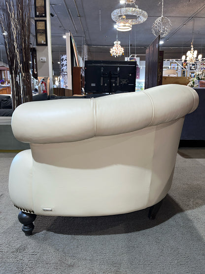 Natuzzi Cream Chesterfiled Sofa