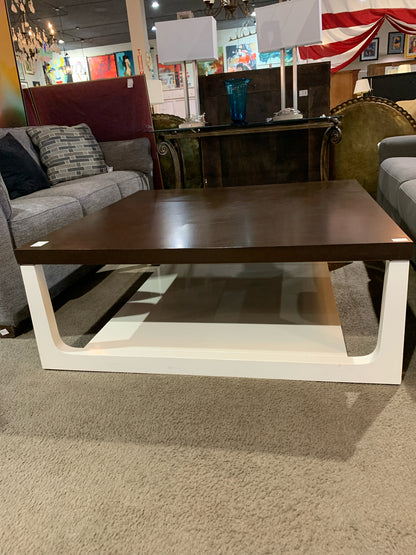 Large White Lacquered Coffee Table