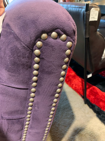Purple Tufted Velvet Chaise w/ Nailhead Trim