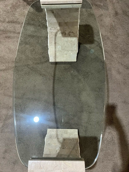 1990's Magnussen Tessellated Stone Console Table