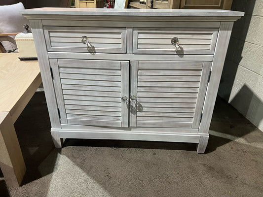 Gray 2 Door 2 Drawer Wood Cabinet