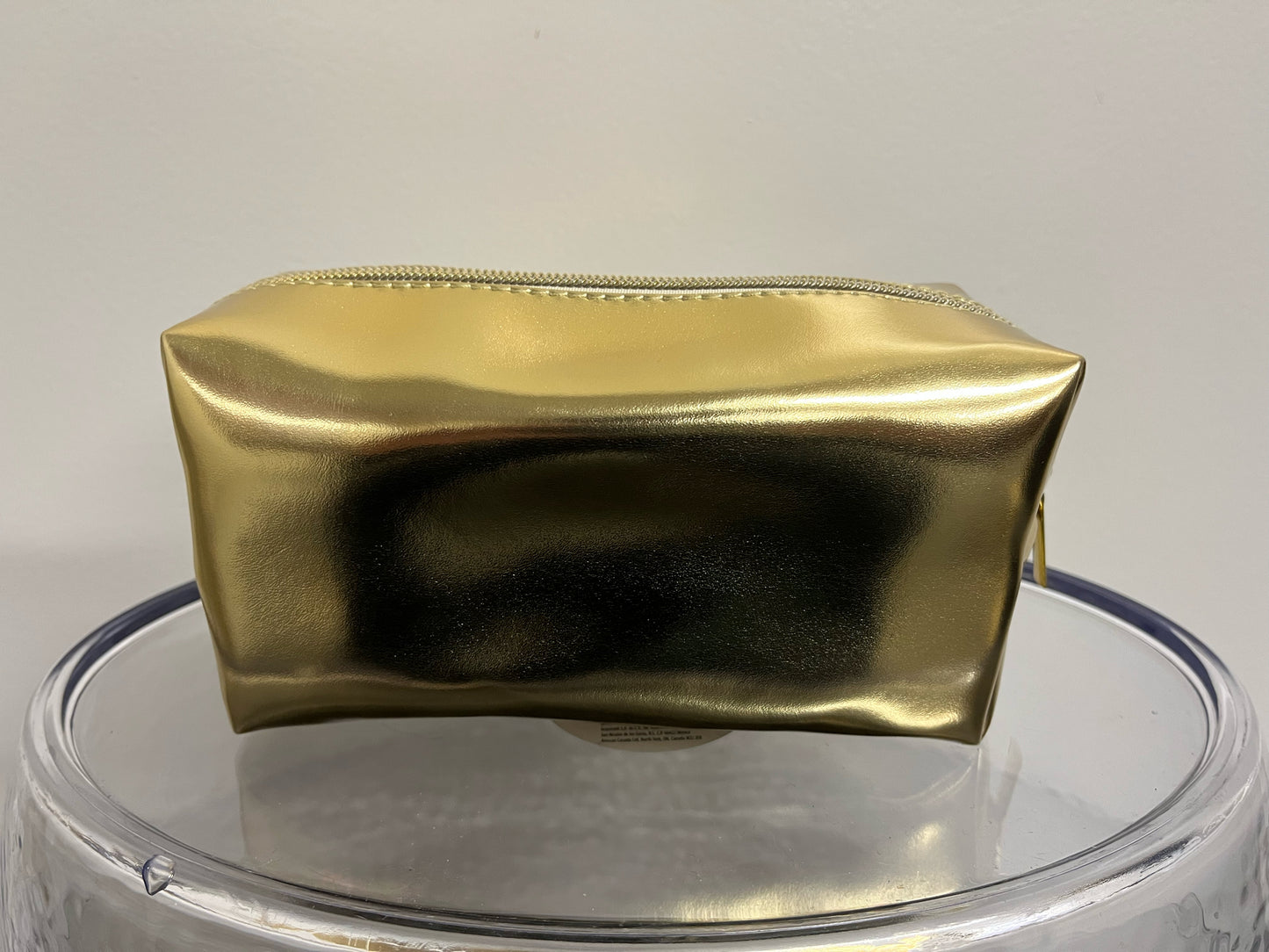 Badgley & Mischka Clear & Gold Cosmetic Bag