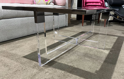 Black Acrylic & Glass Top Coffee Table