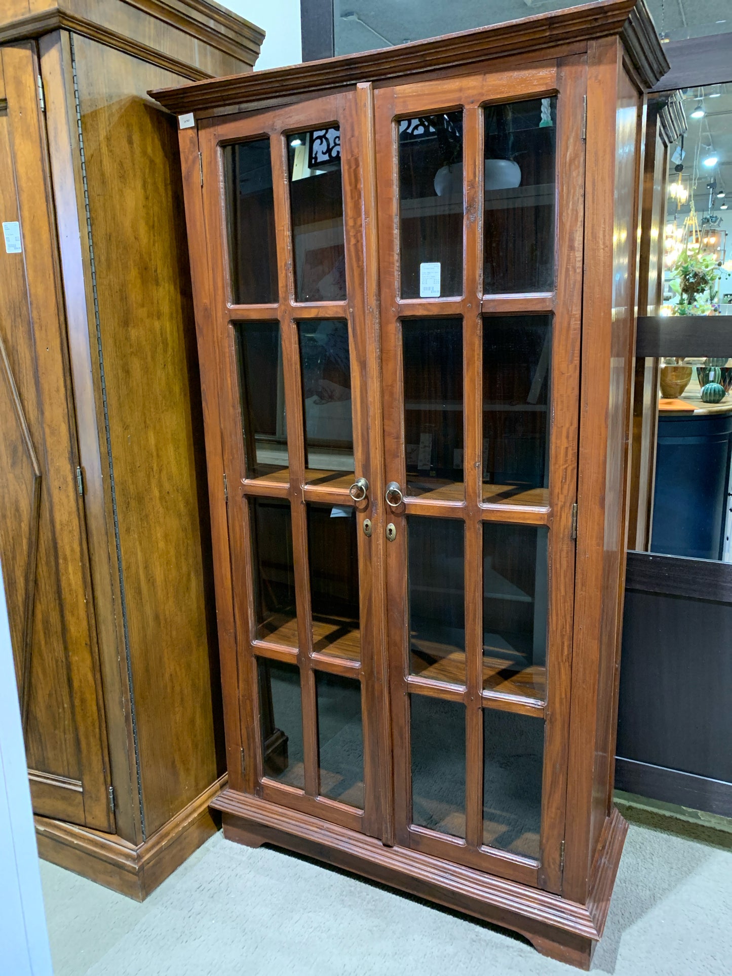 Brown Wood Display Cabinet